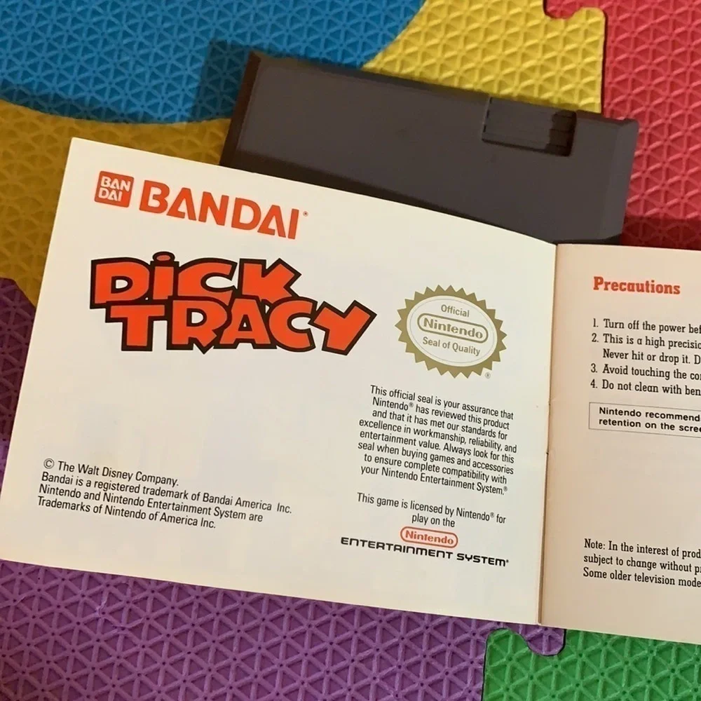Vintage 1985 Nintendo dick Tracy game by Bandai NES 3Y USA with instructions